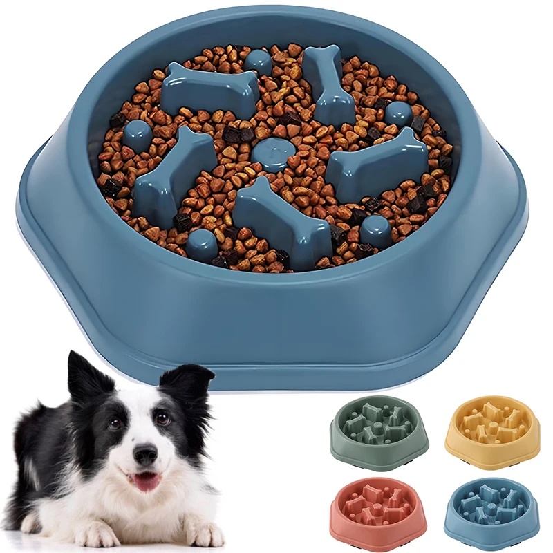 Royal Canin Food Medium - 新しいスローフィーダー犬用ボウル、窒息防止子犬用フードボウル、滑り止めペット用スローエット食器、犬用パズルフィーダー（小型犬・中型犬用）