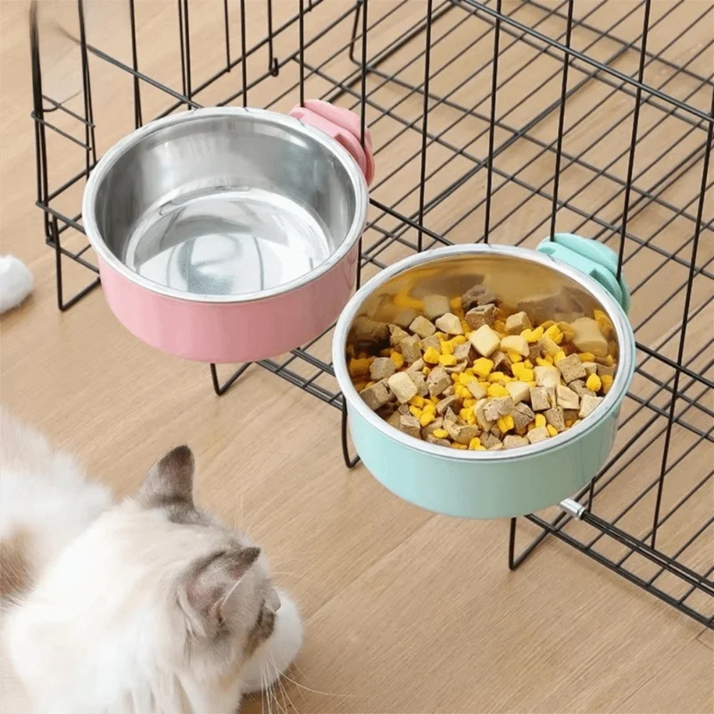 Royal Canin Food Medium - 犬用クレートフードと水飲みボウル、小型ペット用吊り下げ式ケネル、取り外し可能な食器、食べ物こぼれ防止、中型・大型犬用ホルダー付き