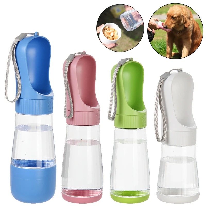 Royal Canin Food Medium - 320MLポータブル犬用ウォーターボトル、フードコンテナ付き、小型犬・大型犬・猫・ラブラドール用2in1ペットウォーターディスペンサー、旅行用ドリンクボウル