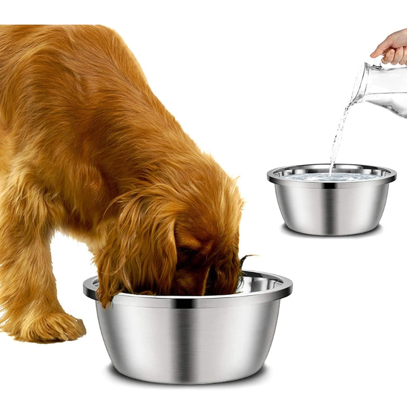Royal Canin Food Medium - 犬用の丸いステンレス製のフィードバック,小,中,大の犬用の食品ボウル,ペット用品,20cm, 24cm, 28cm, 30cm