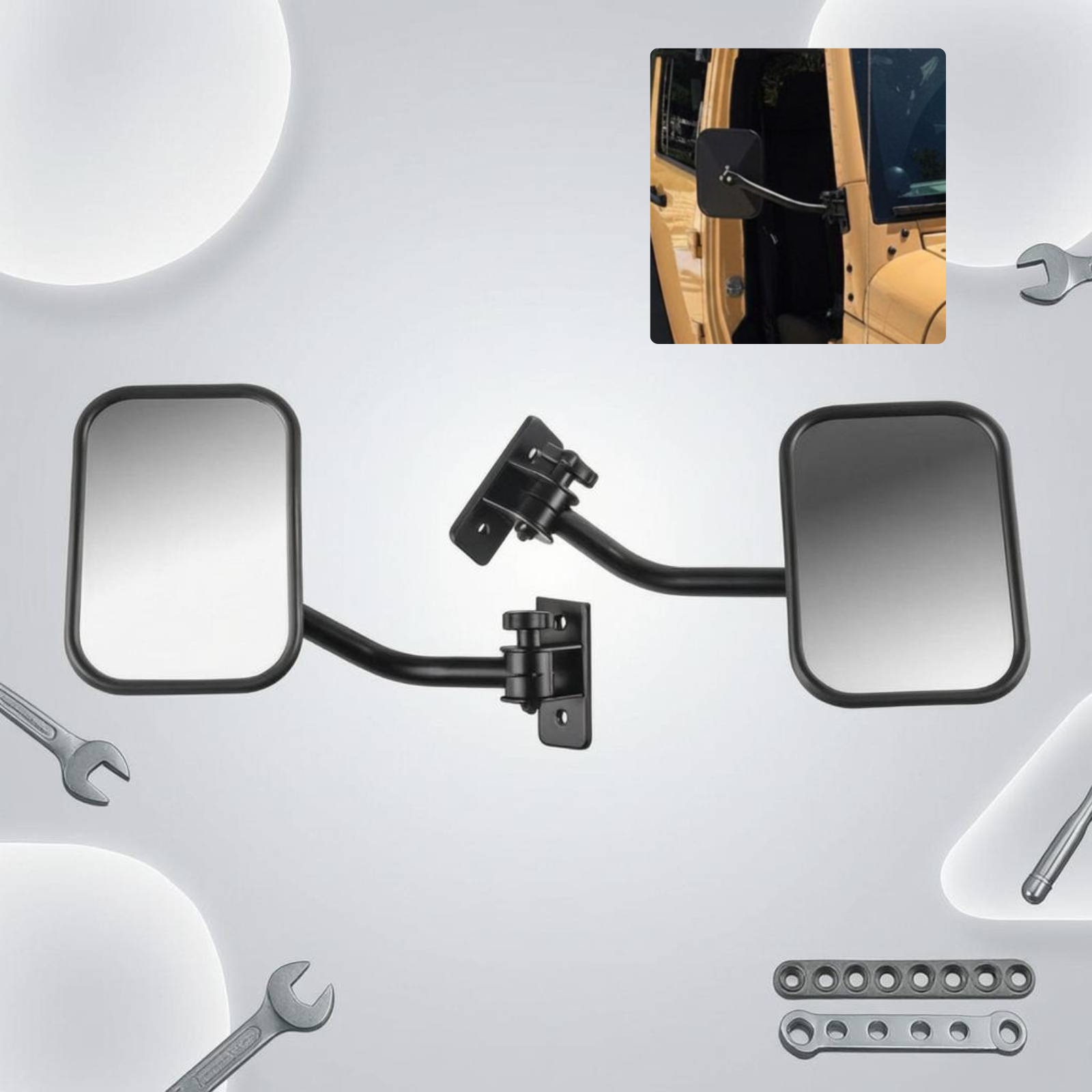 スペッチエット オフロード ドアヒンジミラー 調整可能なアー - Glass Door Hinge のレビューと価格