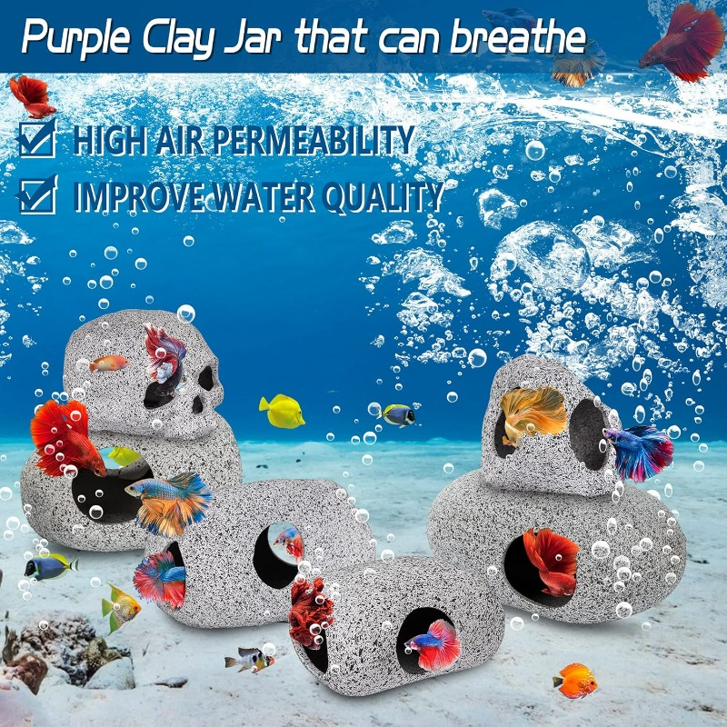 水槽装飾 洞窟 魚タンク ロックデコレーション エビ シクリ - Hide Cave Ceramic のレビューと価格